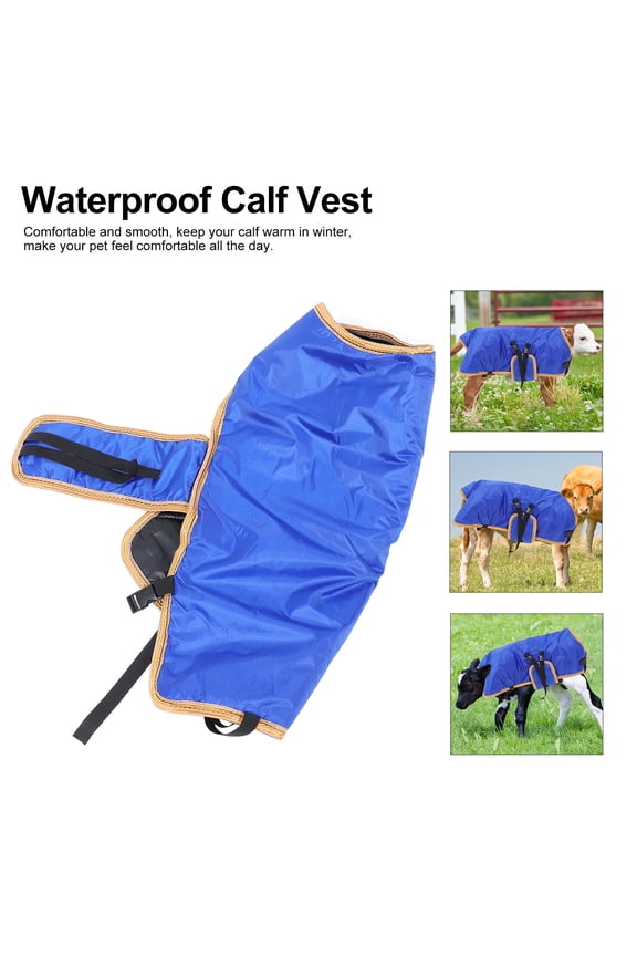 1Pc Cow Calf Warm Coat Blue Waterproof Vest with Snug Fit for Cold Humid Areas