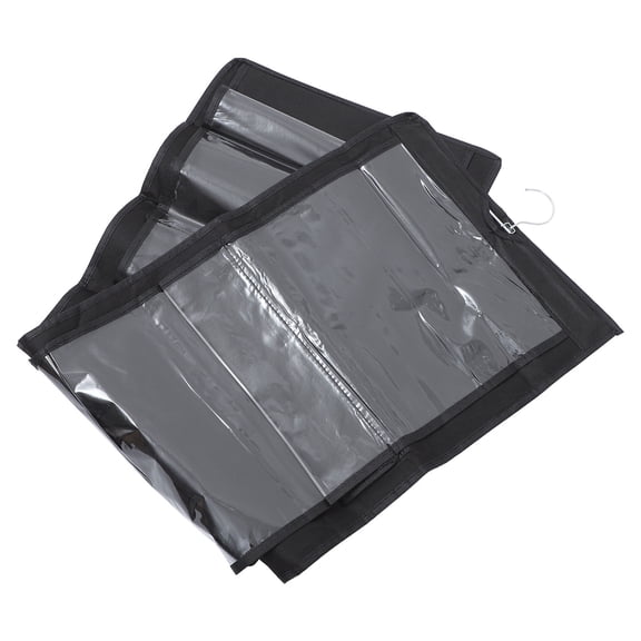 FENGGUIQU Hanging Handbag Organizer with 8 Spacious Pockets, Black Non-Woven Fabric and PVC, Closet Storage Solution