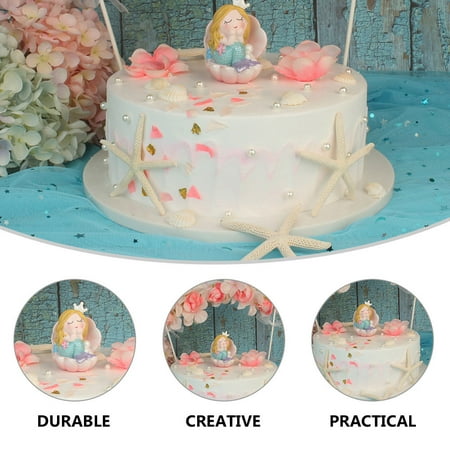 FENGGUIQU 1Pc Mermaid Model Cake Ornament Resin Assorted Colors for Cake Or Room Display