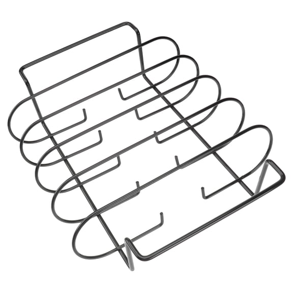 FENGGUIQU 1Pc Sturdy Iron Steak Rack Black for Home Barbecue and Outdoor Grilling