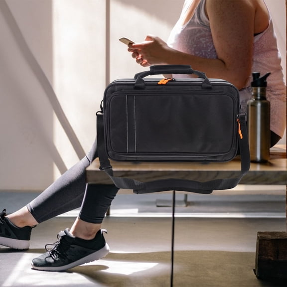 FENGGUIQU 1Pc Portable Clarinet Carrying Case Black Hard Shell Padded Instrument Storage