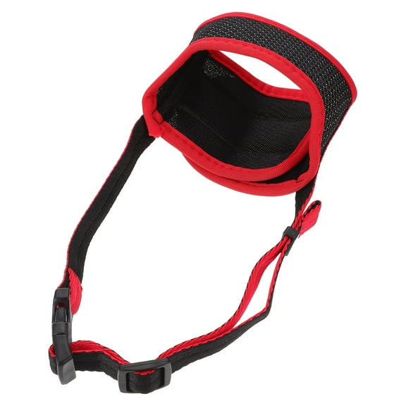 FENGGUIQU 1Pc Red Nylon Dog Muzzle with Adjustable Strap for Anti-Bite and Barking Control