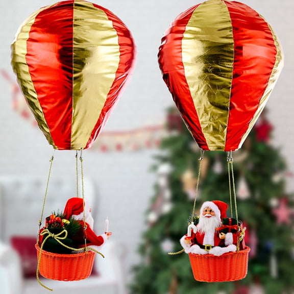 FENGGUIQU 1Pc Christmas Suspended Ceiling Decor Santa Hot Air Balloon Assorted Color Xmas Ornament