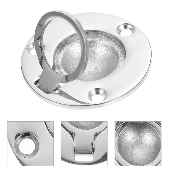 FENGGUIQU 1Pc Plated Silver Kayak Deck Grip Stainless Steel Boat Handle Multi Function Round Door Grip