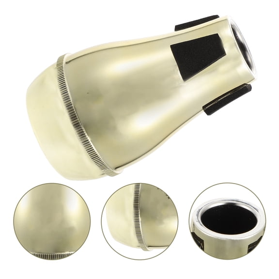 FENGGUIQU Lightweight Golden Trombone Mute, Noise Reduction Accessory with Simple Design for Trombone Players