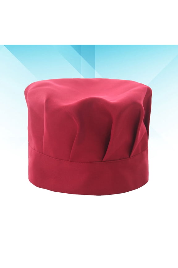 Red Adjustable Cotton Catering Chef Mushroom Hat 1 Piece