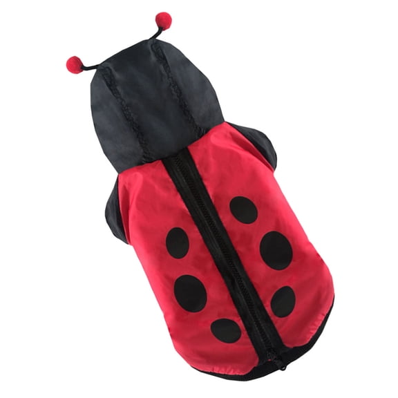 FENGGUIQU 1Pc Stylish Black Pet Ladybird Cotton Coat for Dog Cat Special Occasion Wear