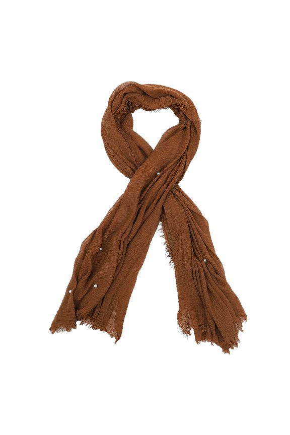 1Pc Soft Durable Cotton Outdoor Scarf Brown Multi Purpose Versatile Shawl