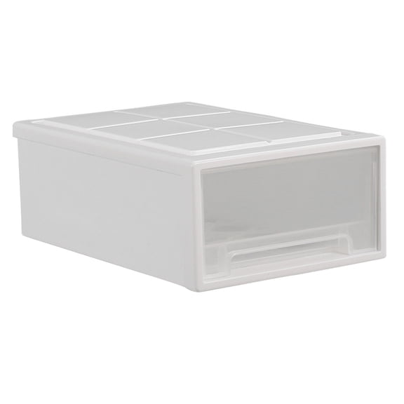FENGGUIQU Stackable White PP Drawer Type Storage Case - Large Capacity, Easy to Organize