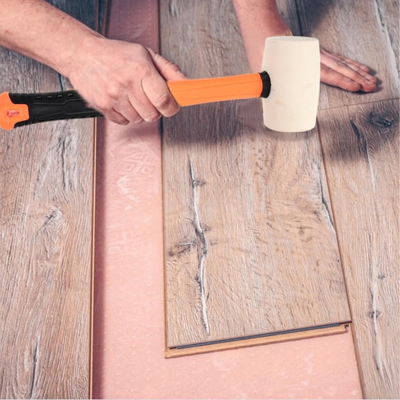 FENGGUIQU 1Pc Round Head Rubber Hammer for Floor Installation with Shock Resistant Handle