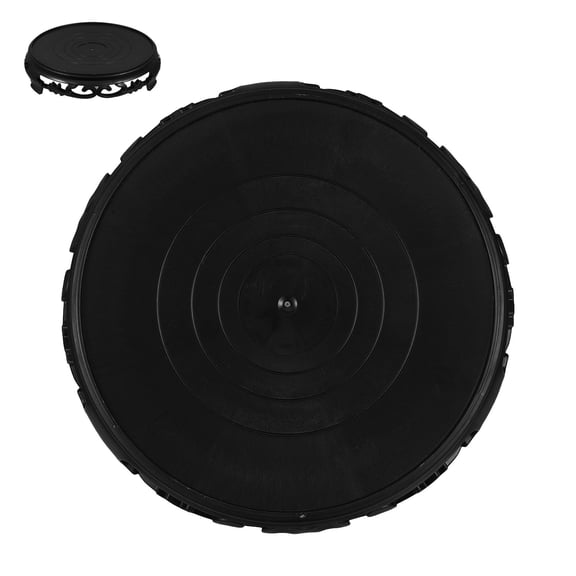 FENGGUIQU Elevated Base Water Tray Black Plastic Plant Saucer for Indoor Gardening and Plant Care