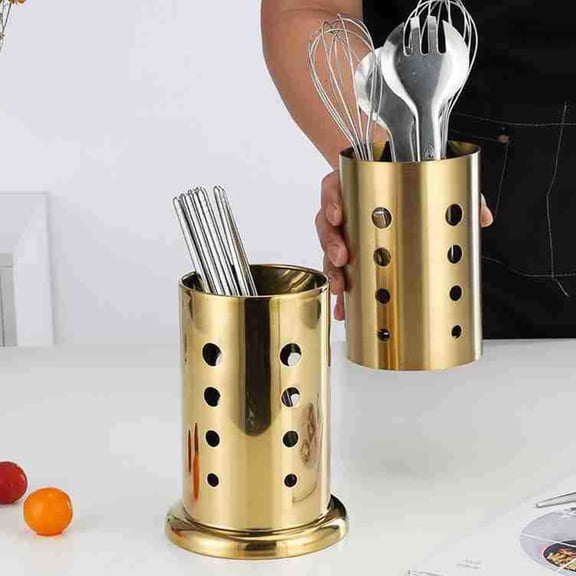 FENGGUIQU Stainless Steel Chopsticks and Fork Holder Utensil Storage Organizer Kitchen Countertop Stand 1 Set