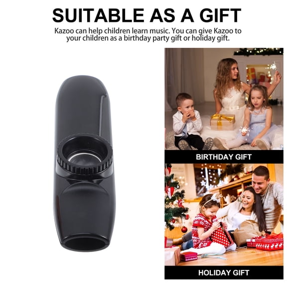 FENGGUIQU Black Kazoo Double Membrane Set for Music Performance, Compatible with Ukulele and Guitar Players