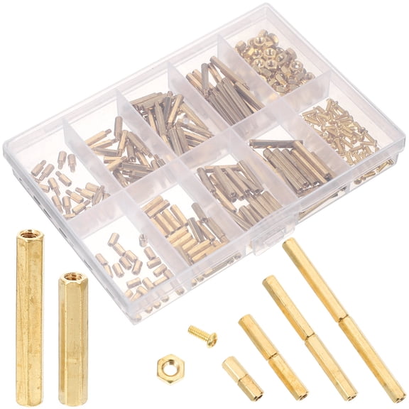 FENGGUIQU 1Set Knurled Copper Standoff Screws Assortment for Reliable Pc Component Mounting