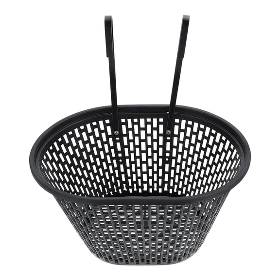 FENGGUIQU 1Set Lightweight Anti-Rust Black Bike Basket Front Stable Handlebar Basket for Everyday Cycling