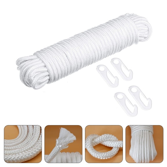 FENGGUIQU Durable Flagpole Rope, White Nylon, Convenient for Outdoor Activities, 1Set