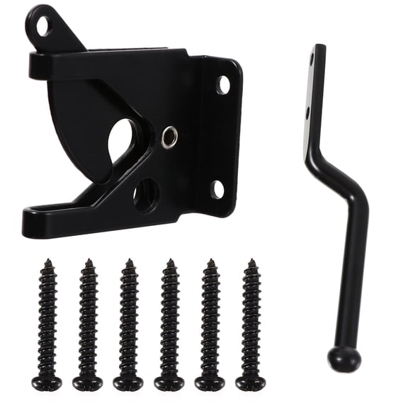 FENGGUIQU 1Set Post Mount Automatic Gravity Lever Gate Lock for Swing Doors in Black