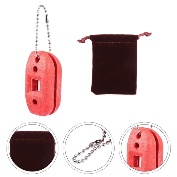 FENGGUIQU Red Professional Skate Blade Sharpener Set with Dual-Ended Design and Portable Keychain for Easy Use