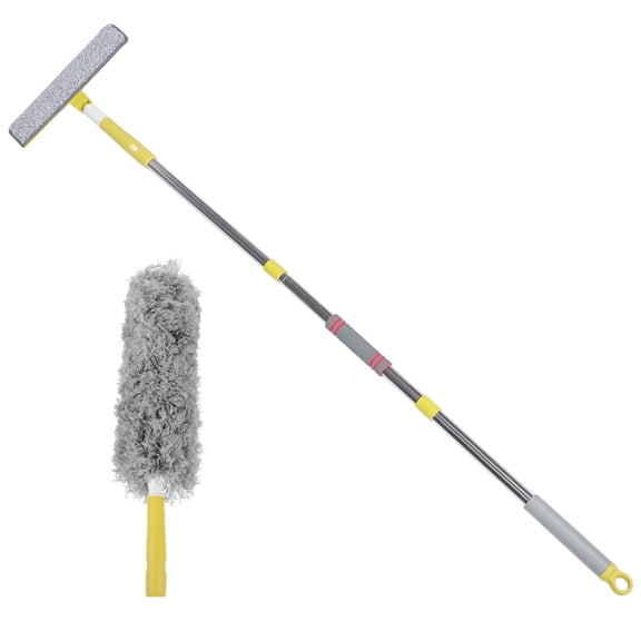 FENGGUIQU Furniture Duster Set with Comfortable Grip Handle for Easy Ceiling and Wall Dust Cleaning