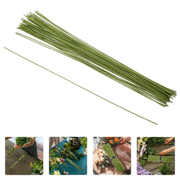 FENGGUIQU 2# Wrapped Floral Stem Wire for Artificial Flower Projects 200pcs