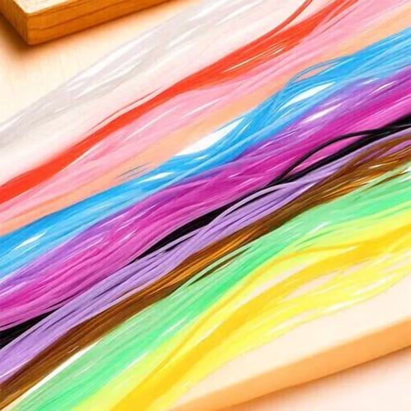 FENGGUIQU 200Pcs Assorted Color Plastic Craft String for Bracelet Necklace and Lanyard Making
