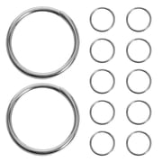 FENGGUIQU 200Pcs Polished Stainless Steel Round Split Rings Strong Double Ring Keychain Connectors