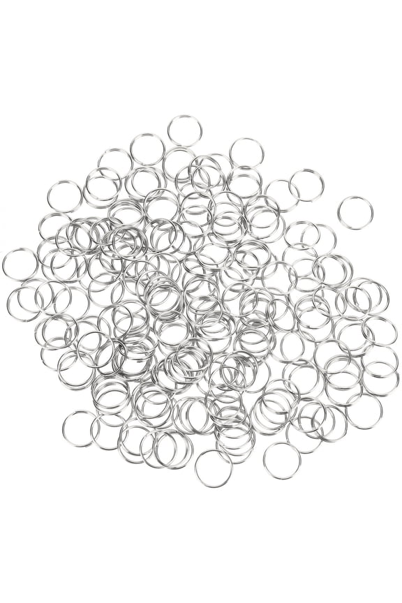 200pcs Key Chains for Craft Round Key Chain Stainless Steel Silver Organizing Keys for Daily Use