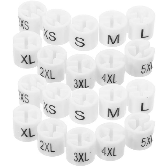 FENGGUIQU 200Pcs White Plastic Clothes Hanger Size Markers with Clear Non Fading Numbers