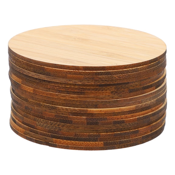 FENGGUIQU 20PCS Portable Unfinished Circle for things to paint on Light Brown DIY Painting Craft Supplies