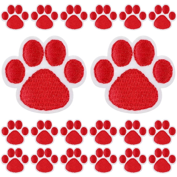 FENGGUIQU 20-Pack Red Embroidered Backpack Patches Sew-On for DIY Crafting and Customization
