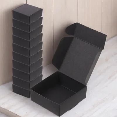 FENGGUIQU 20Pcs Black Paper Shipping Boxes with Anti Falling and Compression Resistance