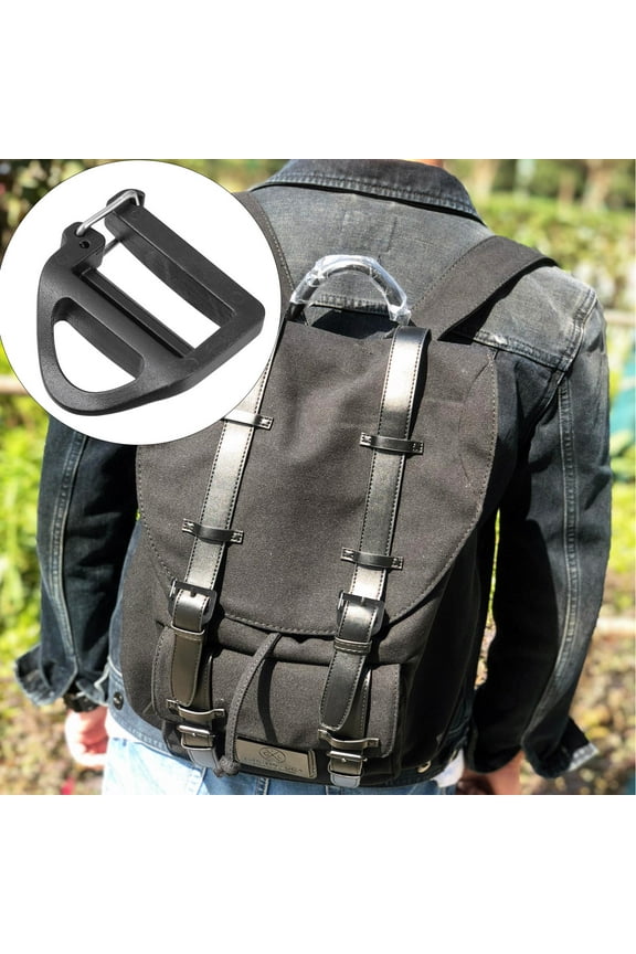 Black Plastic Ladder Buckles, Webbing Buckles for Bags and Belts, Quick Release 20Pcs