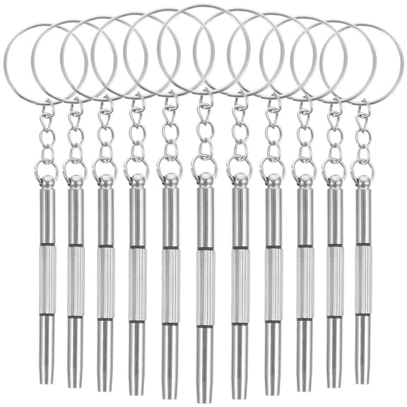 FENGGUIQU 20Pcs 3 in 1 Silver Eyewear Screwdrivers Portable Repair Tools for Glasses Watches Phones