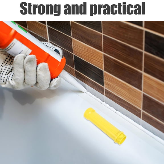FENGGUIQU 20Pcs Plastic Caulking Extender Tube for Accurate Corner Filling and Reduced Hand Fatigue Yellow