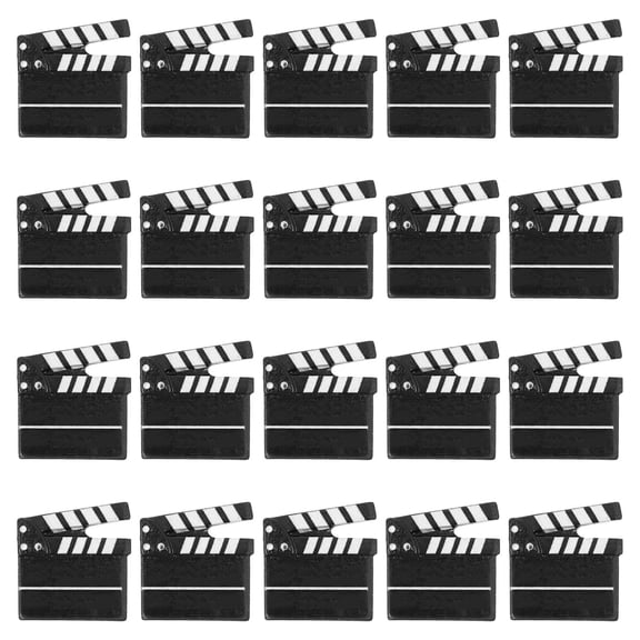 FENGGUIQU 20Pcs Resin Craft Ornament Clapper Board Phone Case Decoration Durable DIY Black Accessories