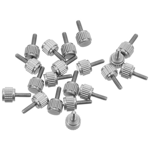 FENGGUIQU 20Pcs Stainless Steel Locking Thumb Screws for Measurement Tools Featuring Flat Knurled Design and Sturdy Grip