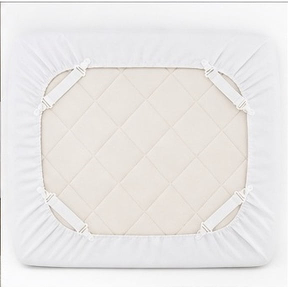 FENGGUIQU 20Pcs White Bed Sheet Straps Secure Fitted Sheets and Mattress Pads for Home Use