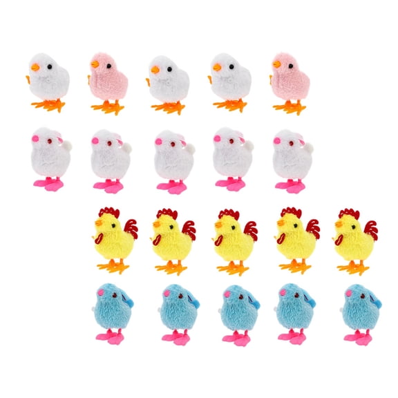 FENGGUIQU 20Pcs Wind Up Toys Assorted Color Plush Toys for Fun Filled