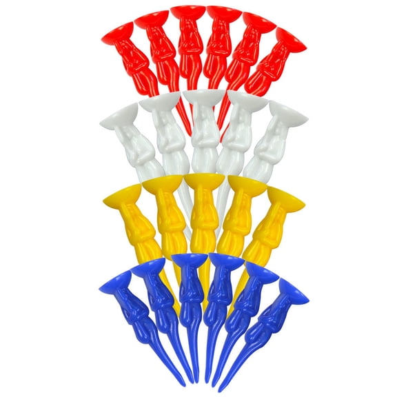 FENGGUIQU 24Pcs Assorted Color Plastic Golfs Spikes Reduce Resistance for Maximum Distance