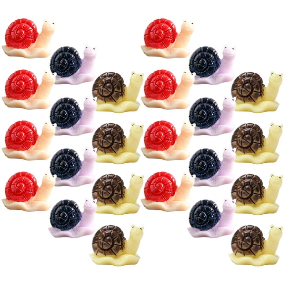 FENGGUIQU 24Pcs Handmade Snail Figurines Assorted Color For Home Decor Indoor Decoration
