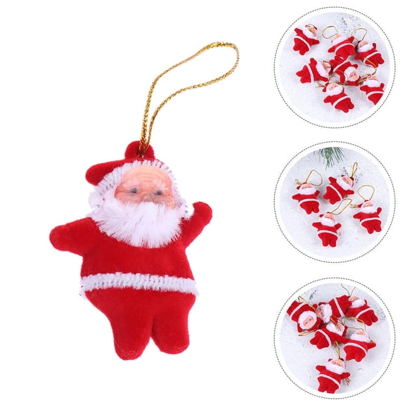FENGGUIQU 24Pcs Santa Ornaments Bulk Appearance Modeling Design Plastic Red For Christmas Enthusiasts