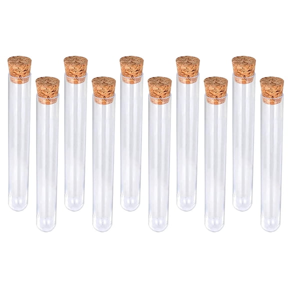 FENGGUIQU 24-Piece Test Tube Set with Colorful Plastic Cork Stoppers for Science Lab Experiments and Art Storage