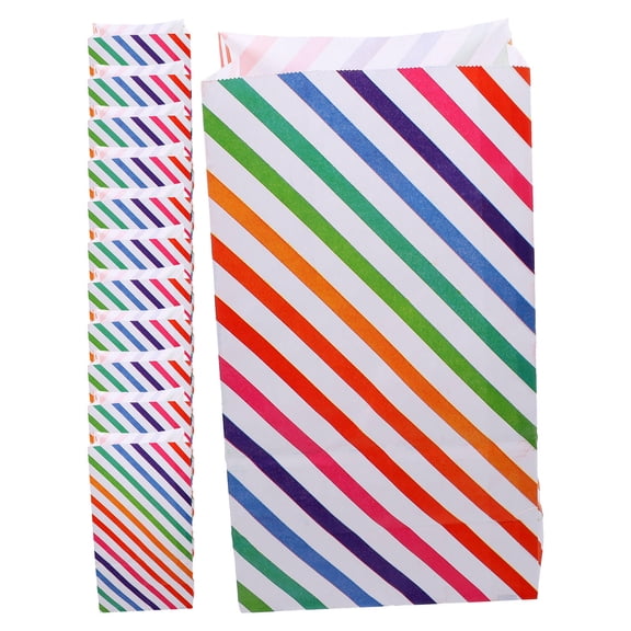 FENGGUIQU 24pcs Small Paper Party Bags Multi Colored Packaging Cookies for Indoor Events