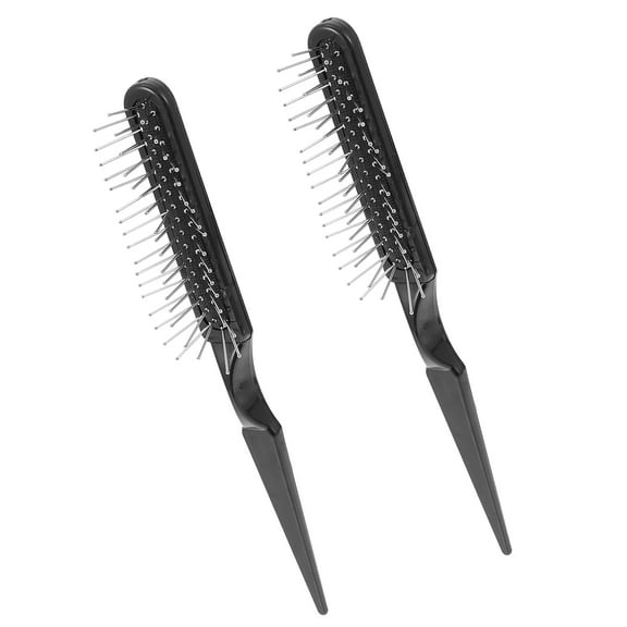 2pcs Wire Bristle Teasing Comb with ABS Handle for Fine Scalp Massage and Perm Hair Styling, Scalp Massager Brush Set