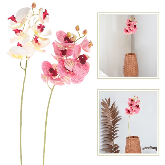 FENGGUIQU 2Pcs Artificial Orchid Flower for Simulation Flower Adornment Purple Pattern Family Gathering