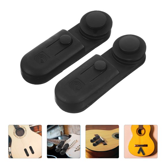 FENGGUIQU 2Pcs Black Guitar Strap Peg Locks Secure Instrument Belt Non Slip Easy Installation