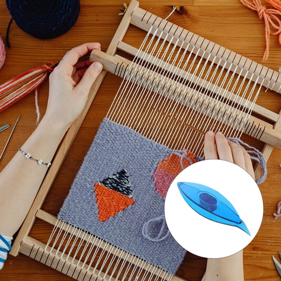 FENGGUIQU 2Pcs Blue Plastic Tatting Shuttle Tools for DIY Lace Making Ergonomic Durable Craft Needles