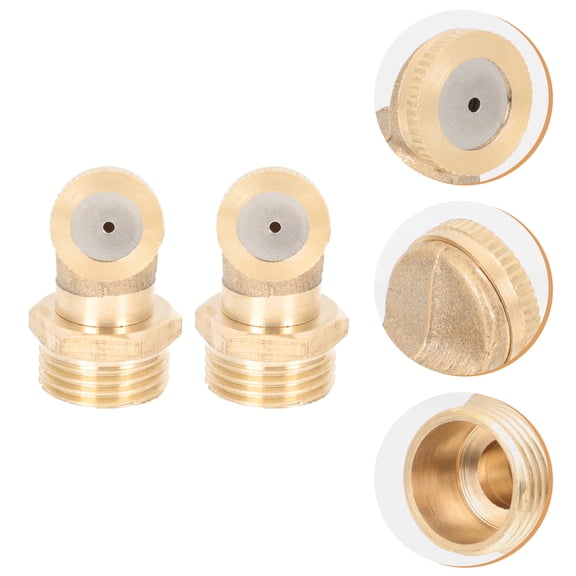 FENGGUIQU 2-Pack Brass Mister Nozzles for Garden Cooling, Outdoor Irrigation System Replacement Parts