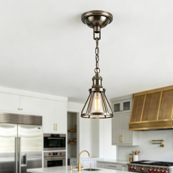 FENGGUIQU Ceiling Light Base Light Brown Iron Universal Compatibility Heavy Duty Hooks