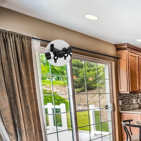 FENGGUIQU 2Pcs Curtain Rod Ceiling Mount Bracket Aluminum Alloy Support for Office Use